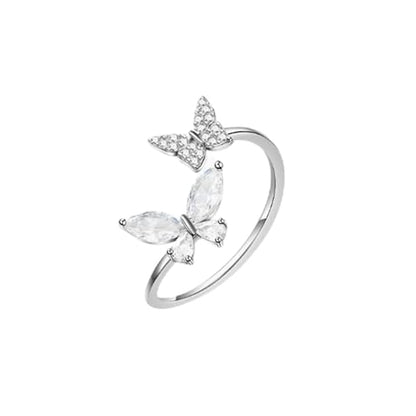 Butterfly Open Ring | Crystal Butterfly Design, Adjustable, Gift for Loved Ones