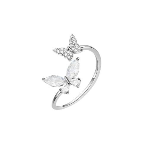 Butterfly Open Ring | Crystal Butterfly Design, Adjustable, Gift for Loved Ones