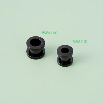 TBOSEN Precise Dimensions Stainless Steel Set Double|Single Flare Tunnel Screw Gauge Ear Expander Stretching Kit Piercing Mixed Size - color: Black-Screw Fit, size: 7mm