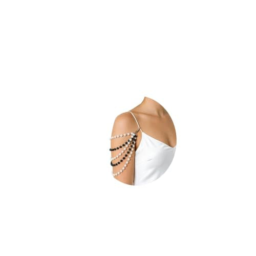 1Pcs Pearl Bra Straps Jewelry,Adjustable Bra Shoulder Chain,Pearl Lingerie Straps,Wedding Bridal Dress Underwear Chain for Women Backless Party - color: Colorful