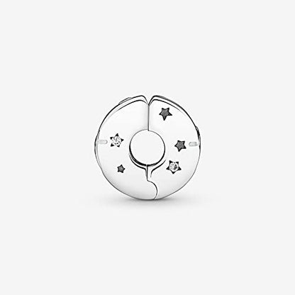 925 Sterling Silver Charms for Bracelets Necklaces Dangle Pendant With 5A Cubic Zirconias Bead Charm for Women DIY Jewelry - style: Star fixing clip
