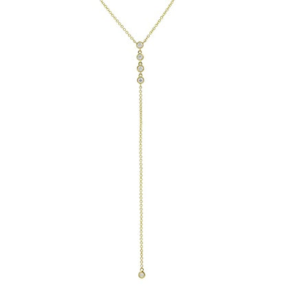 Gold Necklace for Women, Dainty Long Necklace 14k Gold Plated Lariat Long Necklaces for Women Trendy Simple Statement Drop Necklace Fashion Body Chain Prom Jewelry Gold Accessories - color: 13-Gold