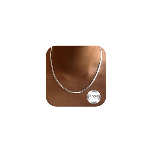 925 Sterling Silver Chain Necklace for Women 16-24 Inch Silver Jewelry Gift - size: 20 Inch, style: Square Snake Chain