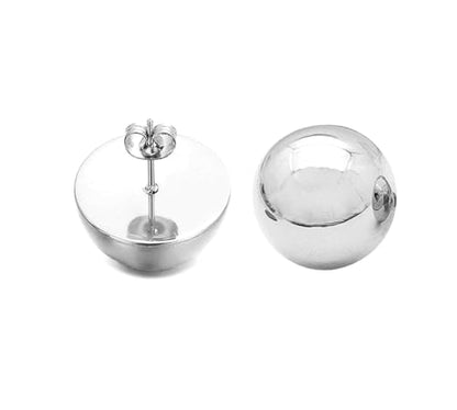 Stainless Steel Gold Button Earrings for Women – Half Ball Round Dome Studs – High Polished 10mm-24mm – Ideal Gift for Women - style: Stainless Steel - Dome