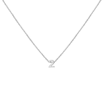 Number Necklace for Women Dainty 18K Gold Plated Pendant Necklace Charm Birth Month Personalized Jewelry Birthday Gift - color: SILVER, style: Number 2