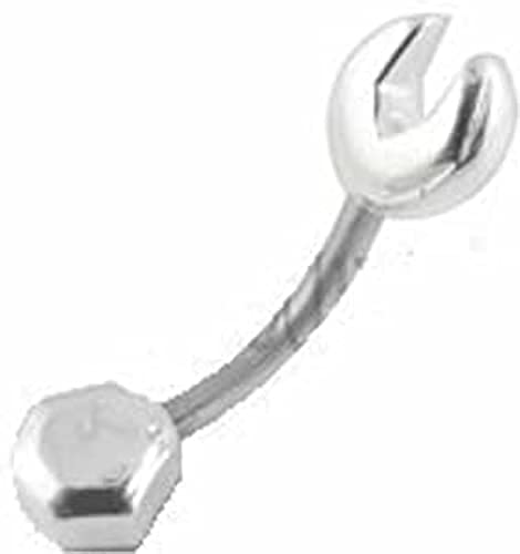 16g Curved Eyebrow Ring Surgical Steel Barbell 3/8" Bar