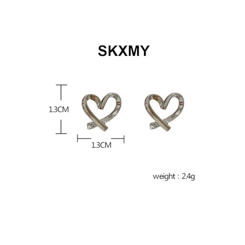 Silver Stud Earrings for Women Small Love Heart Shaped Dainty Cute Hypoallergenic Earrings Fashion Jewelry Birthday Gifts