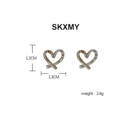 Silver Stud Earrings for Women Small Love Heart Shaped Dainty Cute Hypoallergenic Earrings Fashion Jewelry Birthday Gifts