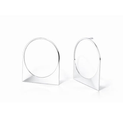 Large Chunky Gold Hoop Earrings for Women – Expensive Hollow Geometric Stainless Steel Statement Dangle Earrings with Textured Big Circle Design, Modern Metallic Fashion Jewelry Gift - color: Silver