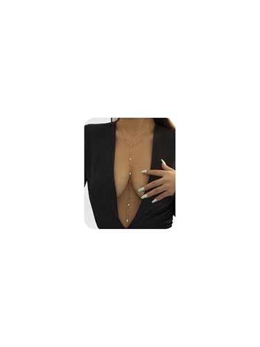 Bravace Long Pendant Y Necklace for Women Gold Plated Bohemian Lariat Chain with CZ Beads Minimalist Drop Body Chain Jewelry Dainty Jewelry Fashion Accessories Gift for Women