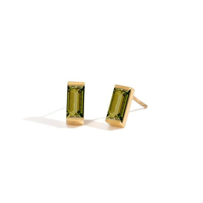 Birthstone Stud Earrings for Women 18K Gold Plated Stainless Steel Crystal Earrings Birthday Gift - color: 08 August
