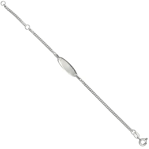 Tiny Sterling Silver ID Bracelets for Small Women Teens Fits Wrist Sizes 5-6 inch - style: Curb Chain Oval Plaque