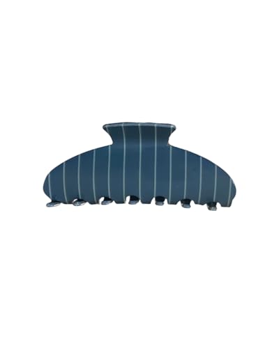 Almere Hair Claw Clip, Striped and Camo Pattern, Women's Hair Accessories for Thick or Thin Hair, 4 inch No-Slip (Blue Thin Stripe) - color: Blue Thin Stripe
