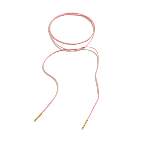 Bethynas Gothic Bow-knot Velvet Choker Necklace Sexy Long Wrap Rope Collar Tie Neck Chain with Silver Gold Pendant Boho Party Neck Accessories for Women - color: Pink
