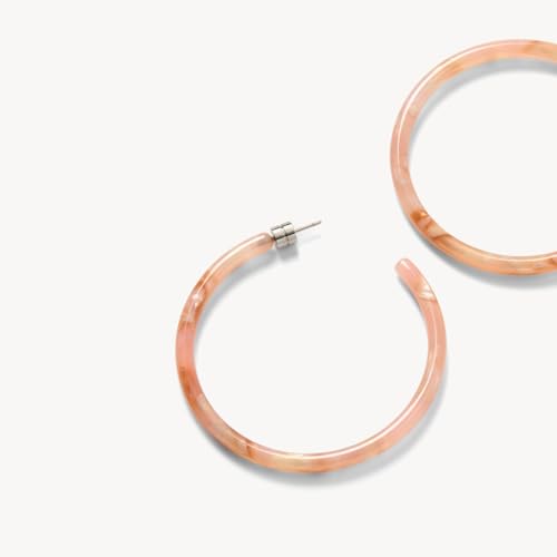 Circle Hoop Earrings Acetate Resin Fashion Jewelry for Women - color: Blossom, size: Large