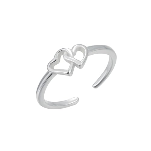 Shysnow 925 Sterling Silver Toe Rings for Women Minimalist 14K Gold Plated Heart Waterproof Adjustable Foot Ring Dainty Summer Beach Barefoot Jewelry Jewelry Gifts