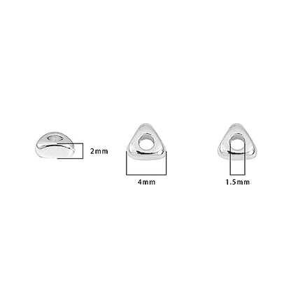 Silver Plated Triangle Spacer Beads 4x2mm 50pcs for Jewelry Making Findings Non Tarnish - color: Silver, size: 4x2mm Triangle