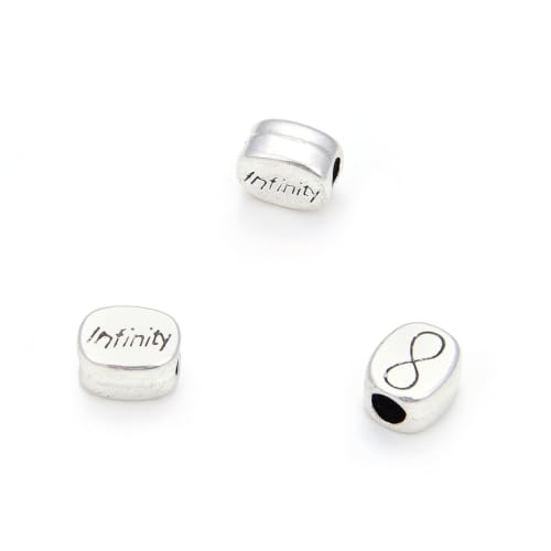 40pcs Infinity Eternity Sign Large Hole Beads (4.5mm Hole) Antique Silver - size: Infinity Bead