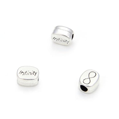 40pcs Infinity Eternity Sign Large Hole Beads (4.5mm Hole) Antique Silver - size: Infinity Bead
