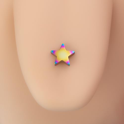 4Pcs 14G Stainless Steel Tongue Rings for Women Simple Heart Star Maple Leaf Tongue Ring Straight Bar Tongue Barbell Hypoallergenic Tongue Piercing Jewelry - style: Star