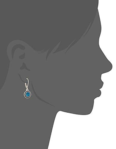 Handmade Sterling Silver Boho Crystal Dangle Leverback Earrings For Women - color: Blue