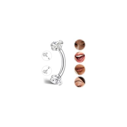 G23 Titanium Rook Piercing jewelry 16G Eyebrow Rings Curved Navel Barbell | Internally Threaded Dainty Helix Earrings Curved Barbell Small Belly Button Rings for Women - color: F, size: Length:10mm