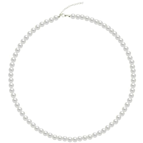 Pearl Choker Necklace for Women, 4/6/8/10mm White Imitation Pearl Necklace, Round Faux Glass Pearl Necklace, Pearl Necklace, Elegant Wedding Parties Pearl Necklace - color: Diameter of Pearl 6mm