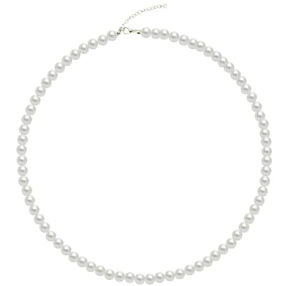 Pearl Choker Necklace for Women, 4/6/8/10mm White Imitation Pearl Necklace, Round Faux Glass Pearl Necklace, Pearl Necklace, Elegant Wedding Parties Pearl Necklace - color: Diameter of Pearl 6mm