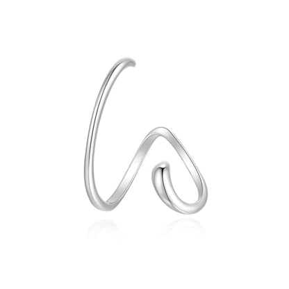 Ear Cuffs Non Piercing Dainty Cartilage Helix Ear Wrap Hypoallergenic Adjustable Clip On Earrings for Women - color: Silver for right ear