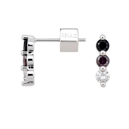 RENAIZ Dainty Lightweight Hoop & Stud Earrings for Women – 14K Gold Plated & Rhodium Plated, Minimalist Geometric Hypoallergenic Jewelry, Tiny Dainty Everyday Studs and Hoops - color: White Gold, style: Small Cubic Zirconia