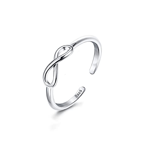 MILACOLATO Toe Rings for Women 925 Sterling Silver Adjustable Toe Ring | Adjustable Open Band Toe Rings, Hypoallergenic Ring for Sensitive Skin, Non Tarnished Waterproof Summer Beach Foot Jewelry - color: Infinity