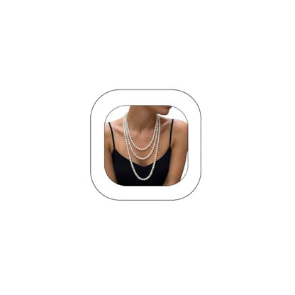 Long Pearl Beaded Necklace Layered Big Small Beads Pearl Necklaces Multi Strand Pearls Necklaces for Women Trendy Jewelry Gift - color: F: 190CM