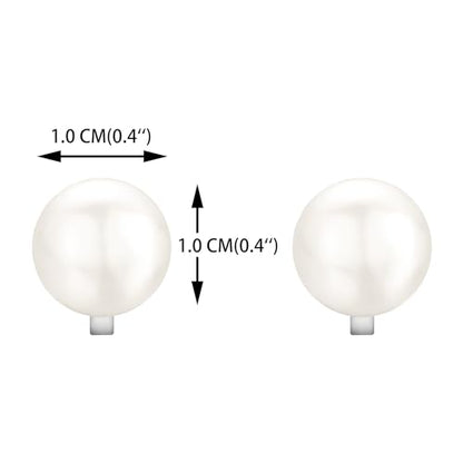 YOQUCOL Simulated Freshwater Pearl Clip On Earrings Not Pierced Elegant Stud Jewelry For Women - color: 10MM-White