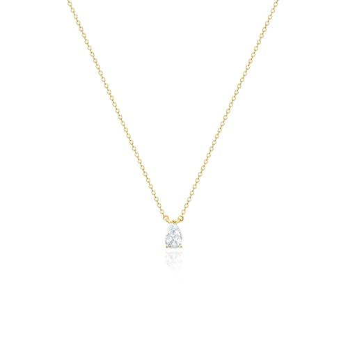 Zeffy Diamond Necklaces for Women, Dainty Gold Necklace 18k Gold Plated Layered Necklaces Simple Gold CZ Diamond Pendant Necklaces for Women Trendy Jewelry Gifts for Girls - color: Gold Teardrop Diamond Necklaces