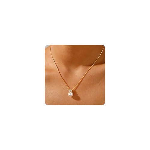 Ritach Pearl Necklaces for Women - Real Gold Plated Dainty Pearl Necklace Daisy Round Drop Pearl Choker Necklace Layered Gold Necklace for Women Teen Girls Bridesmaid Wedding Birthday Gifts - style: Gold-CZ Round Pearl