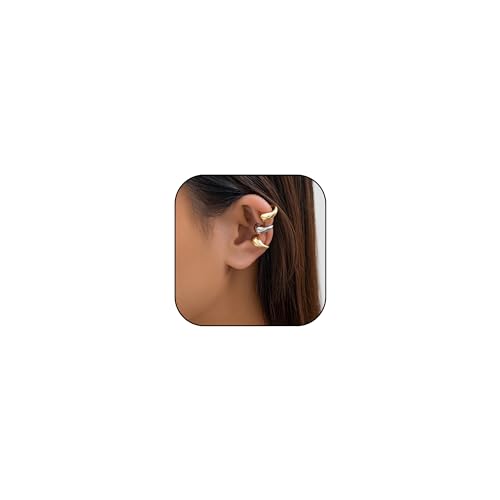 Ear Cuffs Non Piercing Ear Cuff Earrings for Women Gifts Trendy Stuff Clip on Cartilage Earrings Stacks Fake Earrings Jewelry Gifts - color: N:2pcs gold ear cuff B