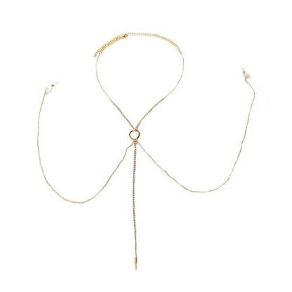 Rhinestone Fake Nipple Rings Body Chain for Women Crystal Tassel Bra Chest Chain Non Piercing Nipple Noose Body Chains Jewelry Sexy Summer Beach Bikini Body Jewelry - color: Gold