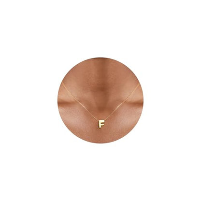 Gold Initial Necklace for Women - Dainty Letter Pendant Necklaces, Adjustable 18+3 Inch Chain, Personalized Gift Trendy Jewelry for Mom, Daughter, Wife (Choose Letter A-Z) - color: F