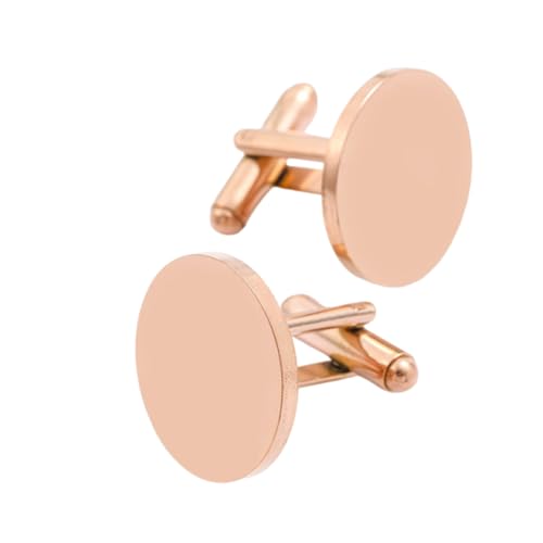Classic Stainless Steel Cufflinks for Men, Round/Square/Oval Cuff Links,Groom Wedding Cufflinks Gift for Groomsmen, Father's Day - color: Rose Gold Round, size: 20mm