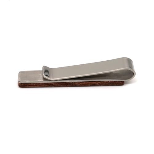 STJARNA Wood Tie Clip Brown 2inch Stainless Steel Tie Bar Handmade Jewelry - style: Dark Brown