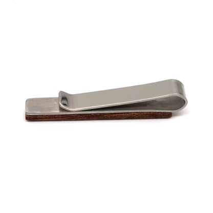STJARNA Wood Tie Clip Brown 2inch Stainless Steel Tie Bar Handmade Jewelry - style: Dark Brown