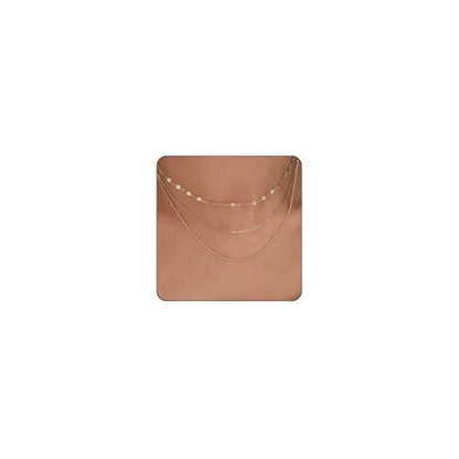 Elegance 11 designs Gold Plated Thin Chain Layered Necklaces For Women Non Tarnish,18k Gold Plated Stainless Steel Dainty Waterproof Gold Necklace Set Stack For Women Gifts Jewelry - color: Gold Necklace2301