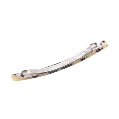 French Amie Long and Thin White Tokyo Large 4 Inch Hair Clip Barrette | Handmade Shell For Women Girls Teens Adults Everyday Style - color: White Tokyo