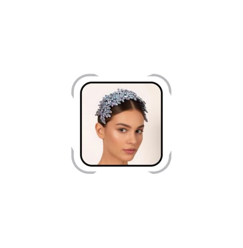 Bridal Crystal Headband for Wedding Party Large Crystal Headpiece Hair Accessories for Bride for Prom Party Gift (silver with color) - color: silver with color