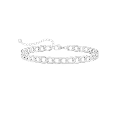 Ankle Bracelets for Women Waterproof 14K Gold/Silver Plated Chain Anklets | Trendy Gold Anklets,Layered 14K Gold Plated Stackable Chunky Cuban Link Chain Anklet Bracelet Set,Summer Beach Jewelry Gift - color: 1 cuban-sl