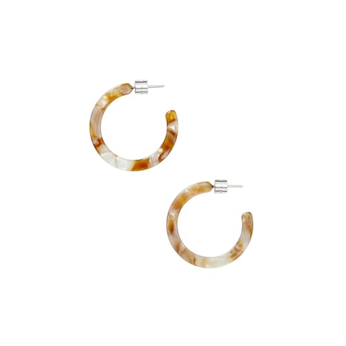 Circle Hoop Earrings Acetate Resin Fashion Jewelry for Women - color: Baja Tortoise, size: Mini