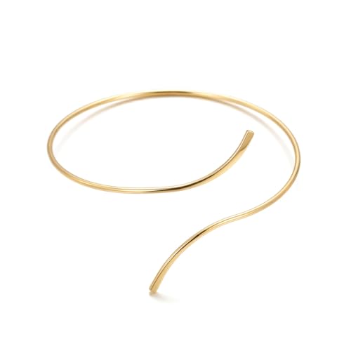 Minimalist Double Layered Open Cuff Anklet for Women 14K Gold Plated Adjustable Ankle Bracelet Chain Dainty Beach Holiday Fashion Jewelry Accessary - color: Gold