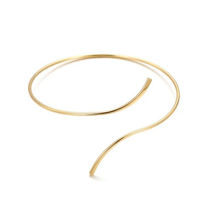 Minimalist Double Layered Open Cuff Anklet for Women 14K Gold Plated Adjustable Ankle Bracelet Chain Dainty Beach Holiday Fashion Jewelry Accessary - color: Gold