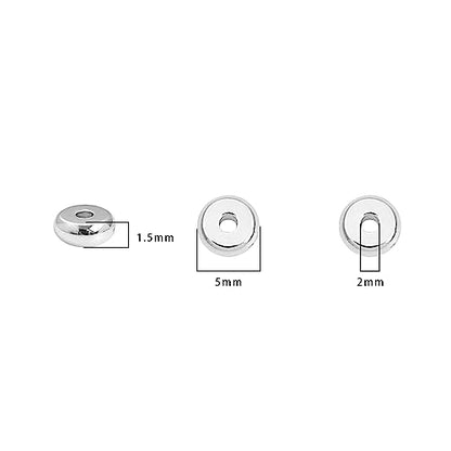 Silver Plated Roudelle Spacer Beads 5x2mm 50pcs for Jewelry Making Findings Non Tarnish - color: Silver, size: 5x2mm Roudelle