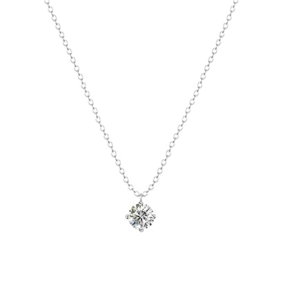 Zeffy Diamond Necklaces for Women, Dainty Gold Necklace 18k Gold Plated Layered Necklaces Simple Gold CZ Diamond Pendant Necklaces for Women Trendy Jewelry Gifts for Girls - color: Silver CZ Necklace